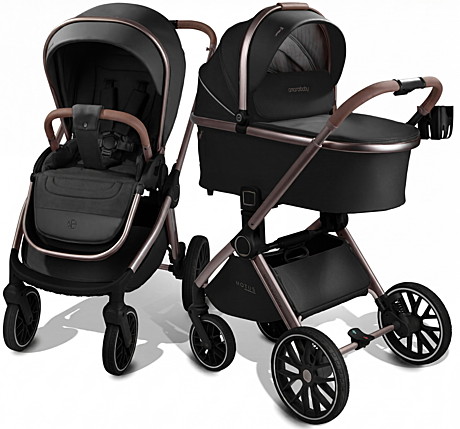 Коляска AMAROBABY MOTUS 2в1 кожа Exclusive (коричневая рама)